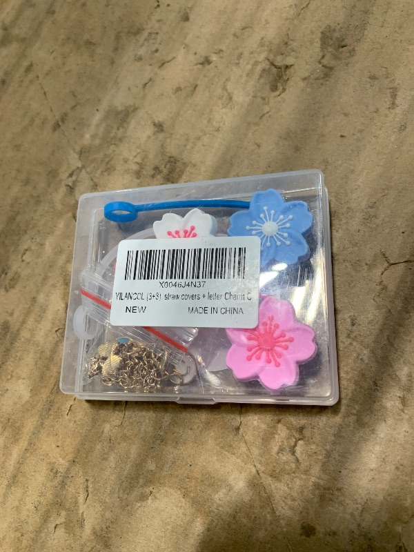 Photo 1 of ?3 +3) YILANCOL Straw Cover Compatible with Stanley Tumbler 3PCS Straw Toppers with 3 Initial Letter Butterfly Charms Personalized Handle Charm For Stanley Cup