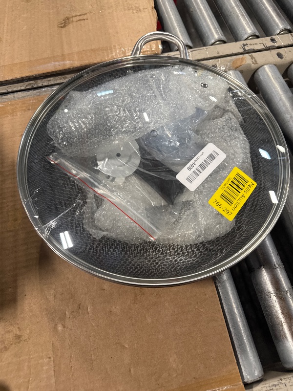 Photo 1 of [Missing Handle] Kiseely Wokpan,Hybrid 13 inch Deep Fry Wok with Lid, Nonstick Wok with Stay-Cool Handle, Compatible with All Cooktops Including Induction, Stir Fry Pans Wok with Round Bottom (OG3)