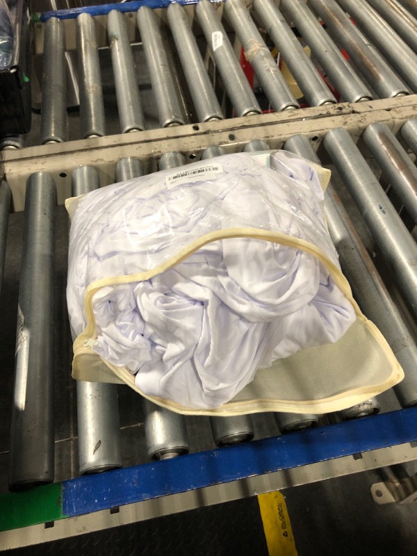 Photo 1 of 10ftx20ft White Backdrop Ceiling Drapes,2Panels 20ft Height Wrinkle Free Tent Draping Curtains, Fabric Drapery Ceiling Drapes for Wedding Ceremony Birthday Theme Parties with Rod Pocket