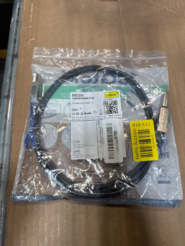 Photo 1 of 10Gtek SFF-8644 to Mini SAS SFF-8088 HD Cable, 6Gbps External 26Pin SAS2.0 Hybrid Cable Attached SCSI for Raid Systems, DataCenter, Servers, Workstations and Desktops, 100-Ohm, 1-Meter(3.3-ft)