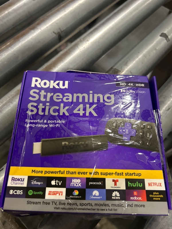 Photo 1 of Roku Streaming Stick 4K - HDR & Dolby Vision Roku Streaming Device for TV with Voice Remote & Long-Range Wi-Fi - Free & Live TV