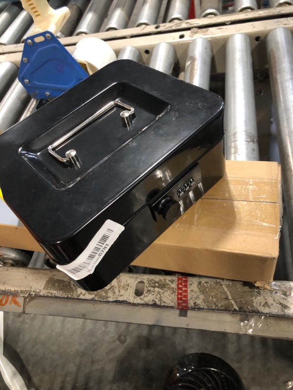 Photo 1 of **not sure if it locks** KYODOLED Medium Metal Cash Box with Combination Lock Safe and Money Tray for Security 7.87"x 6.30"x 3.54" Black