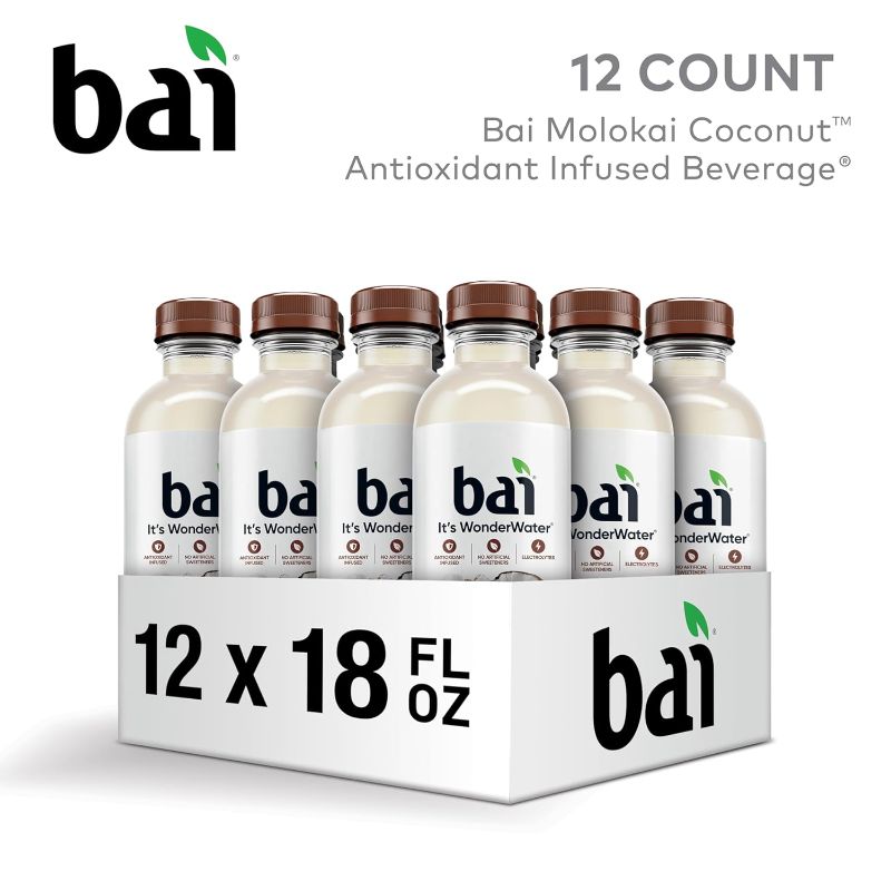 Photo 1 of ******EXPIRED. ENTIRE PALLET. NO RETURNS. EXPIRED***** Bai Antioxidant Infused Water Beverage, Molokai Coconut, with Vitamin C and No Artificial Sweeteners, 18 Fluid Ounce Bottle. ENTIRE PALLET ABOUT 450 12 PACKS. NO RETURNS. NO RETURNS. NO RETRNS. NEED U