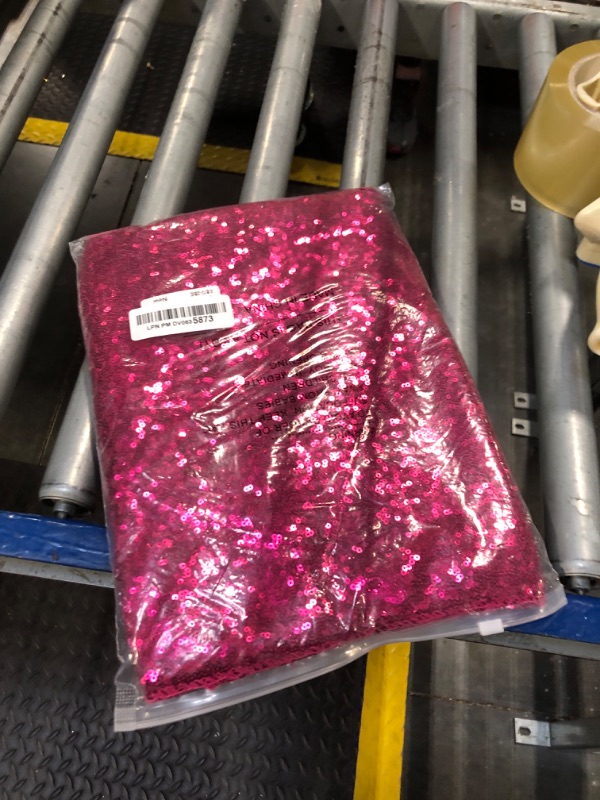 Photo 1 of 2 Packs 12 x 72 inches Hot Pink Sequin Table Runner, Glitter Fuchsia Runner for Birthday Party Supplies Decorations Wedding Bachelorette Holiday Celebration Bridal Shower Baby Shower