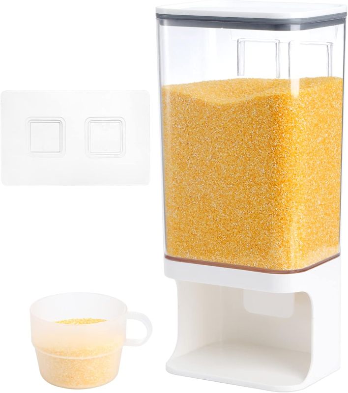 Photo 1 of 
AVLA Rice Dispenser, Wall-Mounted Laundry Detergent Container, Cereal Dry Food Storage Bucket with Measuring Cup, Kitchen Grain Organizer with Lid, BPA-Free...