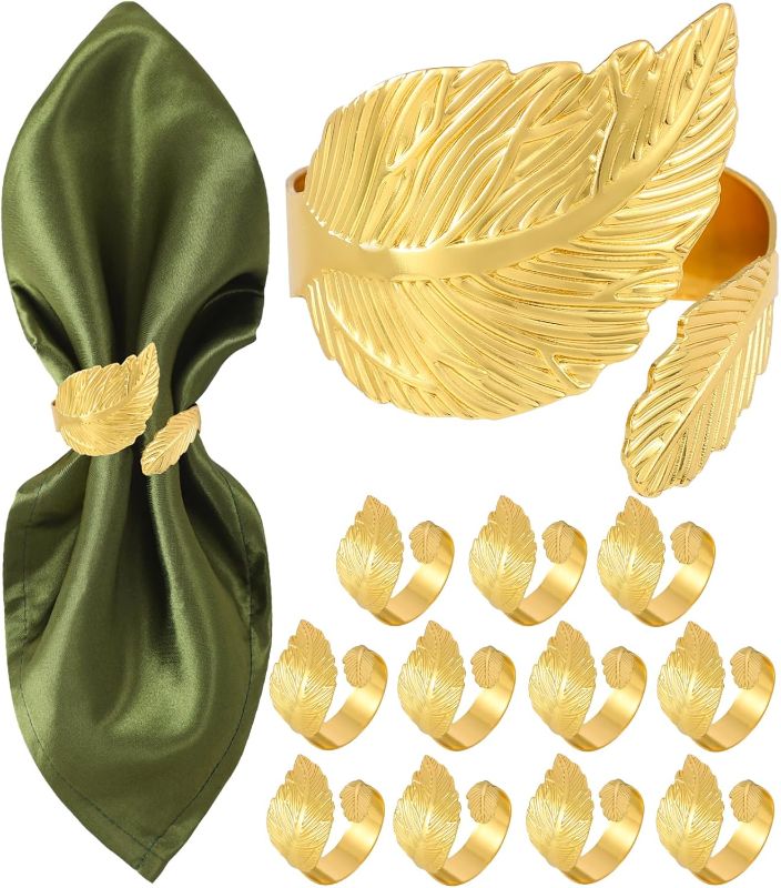 Photo 1 of 
Monkkino Gold Napkin Rings, Shiny Metal Napkin Rings Set of 12, Study Leaf Shaped Table Decor, Stylish Fall Napkin Ring Bulk for Christmas, Easter, Wedding,...
Size:Two Leaves