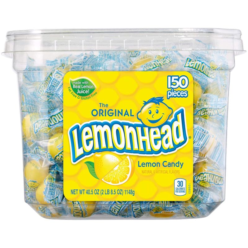 Photo 1 of 
Lemonhead Hard Lemon Candy, Summer Candy, Individually Wrapped, 150 Count Tub (Pack of 4)