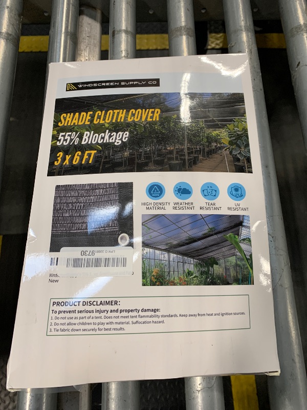 Photo 1 of [WindscreenSupplyCo] 55% 3 x 6 FT Shade Cloth Sun Shade Net with Grommets Sunblock Mesh Tarp for Garden Plants Cover Greenhouse and Patio