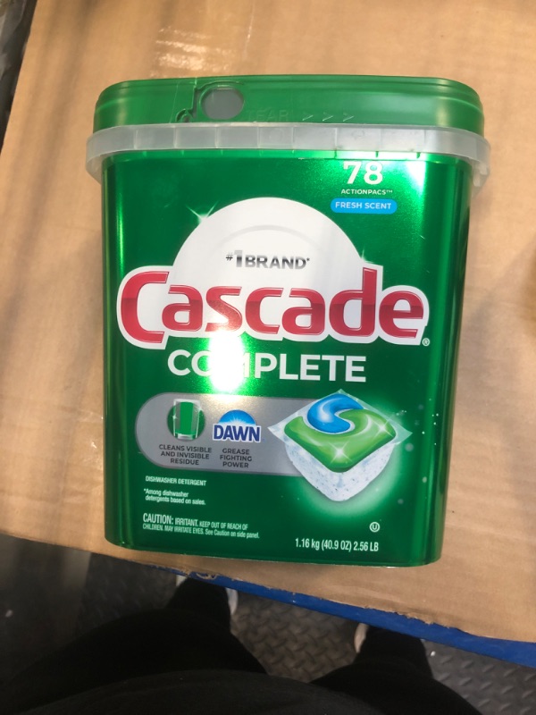 Photo 1 of Cascade Complete Dishwasher Pods - Fresh Scent ActionPacs, Dishwasher Detergent, Dishwasher Soap, Detergent Pods, 78 Count