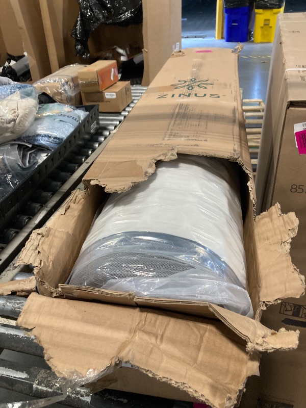 Photo 1 of **new but damaged box**ZINUS 10 Inch True Support Hybrid Mattress [New Version], Queen, Fiberglass Free, Medium Feel, Motion Isolation, Certified Safe Foams & Fabric, Mattress in A Box