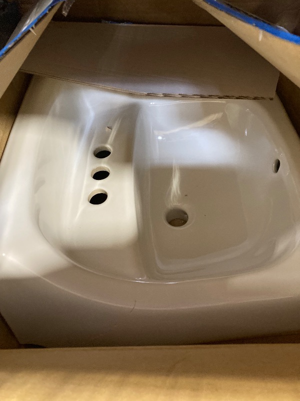 Photo 1 of **small crack on side**Kohler K-2007-0 Kingston Wall-Mount Lavatory, White, 1.38