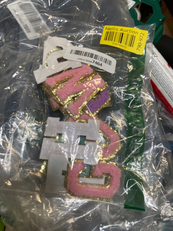 Photo 1 of **PARTIAL SET** Jutom 104 Pcs Chenille Letter Patches Iron on Letters Patches Self Adhesive Chenille Embroidered Patch for Clothing(Classic,White, Pink, Purple, Blue)
