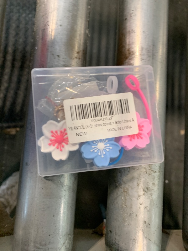 Photo 1 of ?3 +3) YILANCOL Straw Cover Compatible with Stanley Tumbler 3PCS Straw Toppers with 3 Initial Letter Butterfly Charms Personalized Handle Charm For Stanley Cup