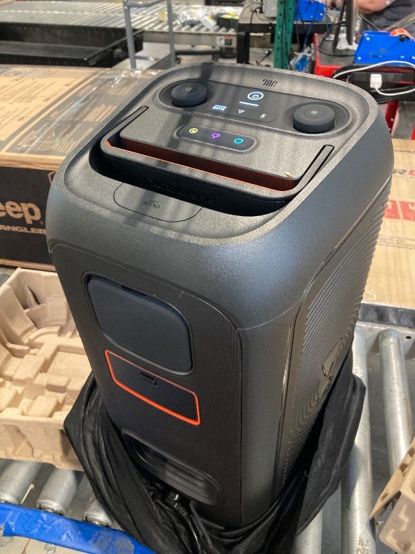 Photo 1 of JBL PartyBox Club 120 - Portable Party Speaker with Foldable Handle, Powerful JBL Pro Sound, Futuristic lightshow, Up to 12 Hours of Play time, Splash Proof, Dual Mic & Guitar Inputs (Black)