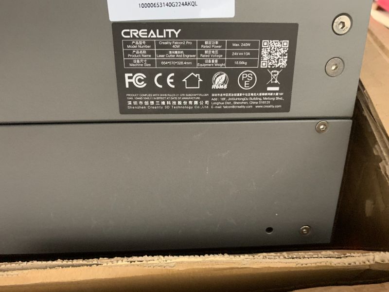Photo 1 of ***PARTS ONLY****
Creality Falcon2 Pro 40W Laser Engraver-Desktop Diode 240W Output with Integrated Enclosure, Camera&Air Assist for Batch Process, 600mm/s, Laser Cutter and Engraver Machine for Wood/Acrylic/Metal