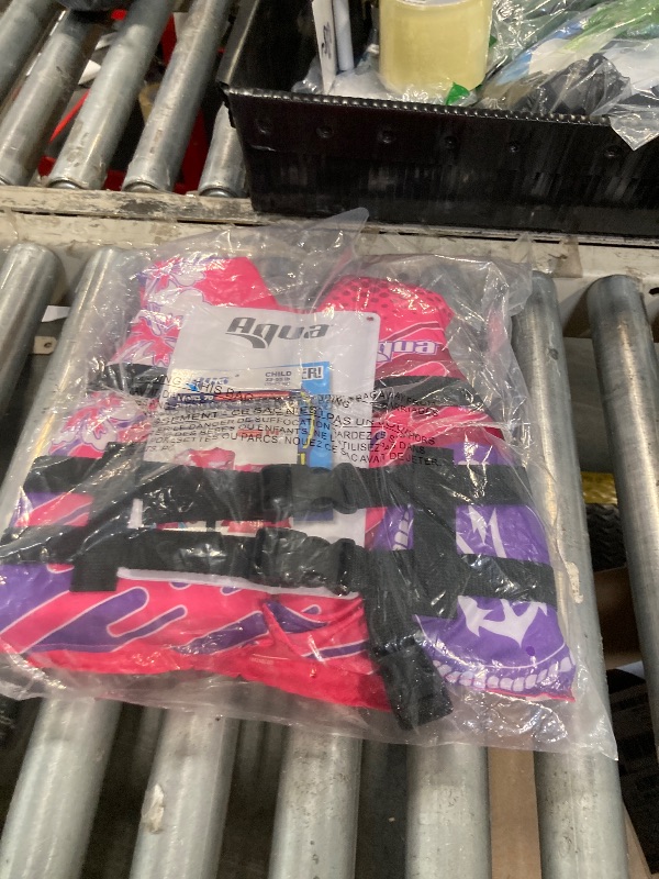 View 2 of Oceans7 US Coast Guard-Approved, Type III – Kids Life Jacket – Personal Flotation Device with with Comfortable Flex-Form-Fit Open-Sided Design – Pink/Berry