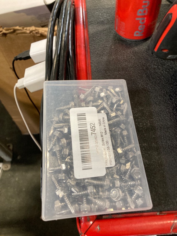 Photo 1 of #10 x 5/8" (1/4" to 3" Available) Hex Washer Head Self Drilling Sheet Metal Screws with Drill Point, Stainless Steel 410, 100 PCS