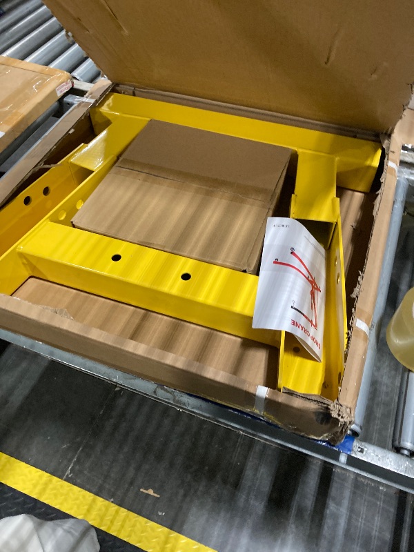 Photo 1 of 2-Ton Shop Crane with Lever, Hydraulic Folding Engine Hoist w/6 Steel Casters - Lift Car Transmissions, Boat Motors, Farm Equipment (Net Wt. 168 Lbs)