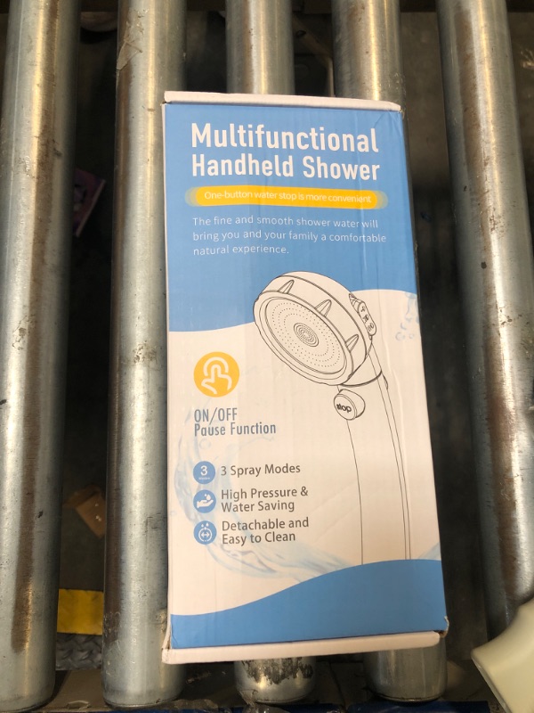 Photo 1 of ****MISSING HARDWARE***
KAIYING Brushed Nickel High Pressure Handheld Shower Head with ON/OFF Switch, 3 Spray Modes, Adjustable Angle Bracket, and Hose