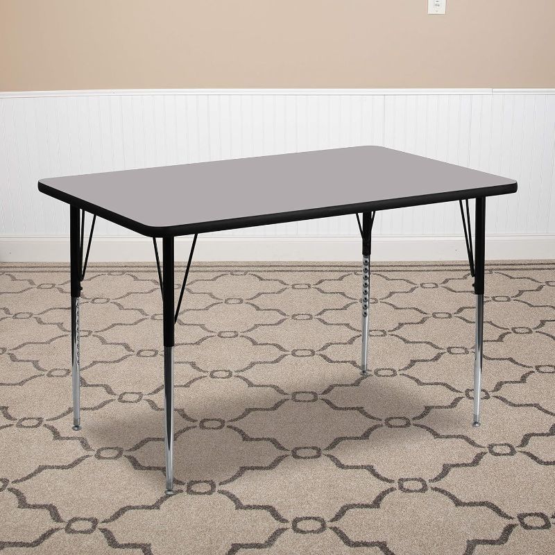 Photo 1 of **TABLE LEGS NOT INCLUDED** Flash Furniture Wren 30''W x 72''L Rectangular Grey Thermal Laminate Activity Table - 