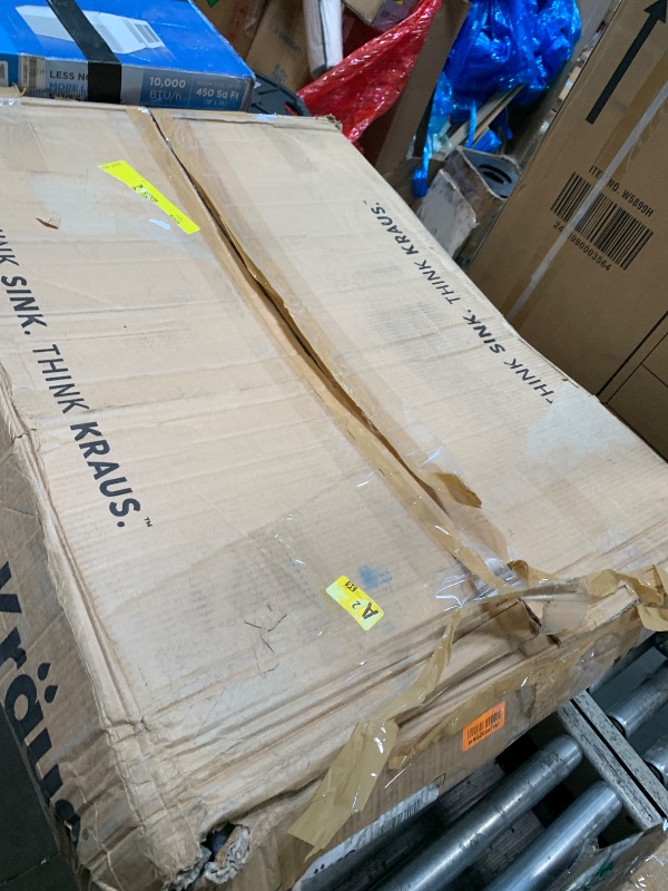 Photo 1 of ***CORNER CRACKED***KRAUS Bellucci 33” Workstation Drop In Retrofit Farmhouse Single Bowl Granite Kitchen Sink in Black with Accessories