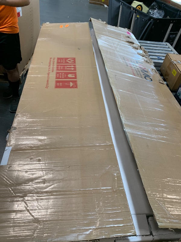 Photo 1 of LOAAO 77X36 Inch Brushed Nickel Bathroom Mirror, Rounded Rectangle Silver Metal Frame Mirror, Brushed Nickel, Anti-Rust, Hangs Horizontally or Vertically