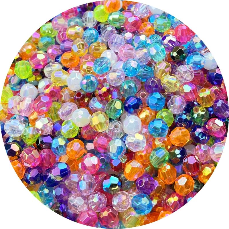 Photo 1 of  Round Faceted Acyclic Beads ****STOCK PHOTO, ITEM/ COLOR MAY VARY****
