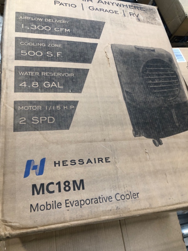 Photo 1 of Evaporative Air Cooler 3000 CFM, 8 Gal Water Tank, 3 Speeds, Oscillating Cools up to 720 Sq. ft, Portable Industrial Swamp Water Cooler for Outdoor Commercial Factory - Gray ****STOCK PHOTO, ITEM/ COLOR MAY VARY****