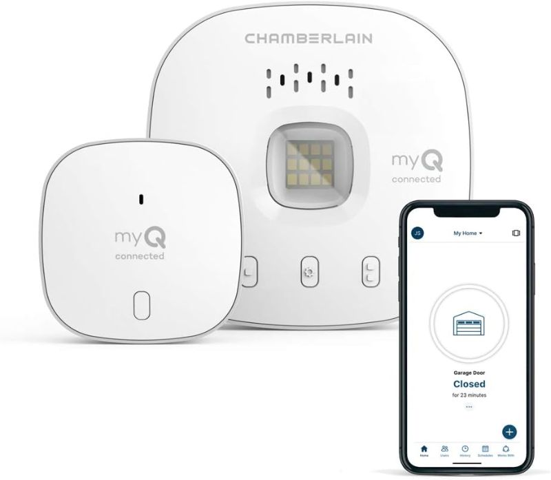 Photo 1 of *** Missing parts***CHAMBERLAIN Smart Garage Control - Wireless Garage Hub and Sensor with Wifi & Bluetooth - Smartphone Controlled, myQ-G0401-ES, White
****STOCK PHOTO, ITEM/ COLOR MAY VARY****