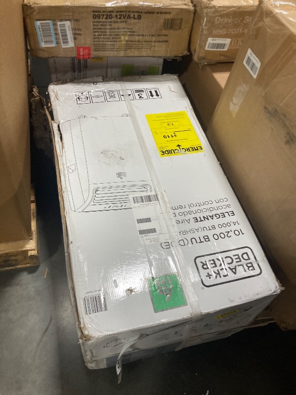 Photo 1 of ** VERY USED ***** UNABLE TO TEST****BLACK+DECKER Smart Portable Air Conditioner, 14,000 BTU (10,200 BTU SACC) for Rooms up to 700 Sq. Ft., Smart Portable AC with Follow Me Remote and Window Kit, BPACT14WT, White