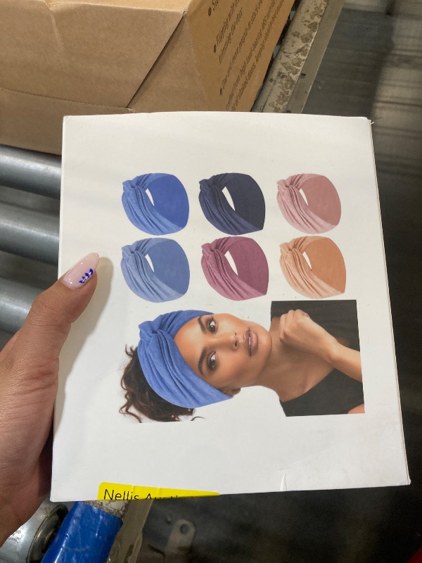 Photo 1 of HAUHC Extra Wide Headbands for Women, 7'' Large Cotton Like Turban Knotted Bandana Head Bands for Women Non Slip, Boho Headbands for Women's Hair (C2-6Pcs, Extra Large 7" Wide)