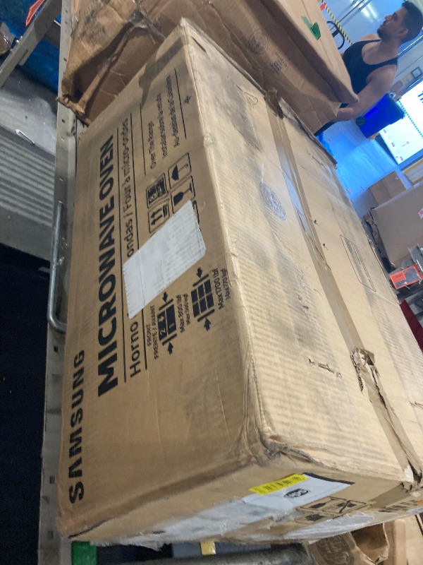 Photo 1 of *** VERY USED **************** SAMSUNG 1.1 Cu Ft Smart SLIM Over the Range Microwave Oven w/ 550 CFM Hood Vent, Wi-Fi, Voice Control, LED Light Bar, Sensor Cook, 1100 Watt, ME11A7710DS/AA, Fingerprint Resistant Stainless Steel