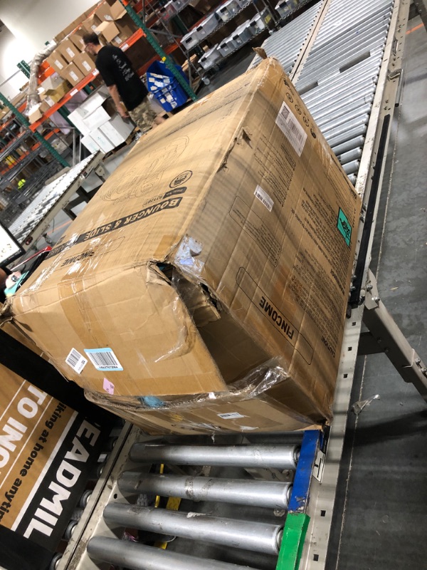 Photo 1 of *Unable to blow up* FINCOME Inflatable Water Slide, Bounce House with 2 Slide for Kids, Inflatable Waterslide Park with Splash Pool, Basketball Hoop, Ball Shooting & Water Cannon for Backyard, Outdoor, Indoor