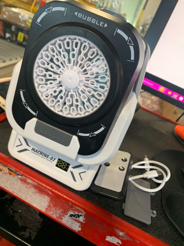 Photo 1 of 2025 Upgraded Bubble Machine with Remote Control, Automatic Rotation & RGB Lights, 1800mAh Rechargeable Battery, Type-C Charge, Bubble Maker for Kids, Weddings, Birthday Parties, Outdoor Activities