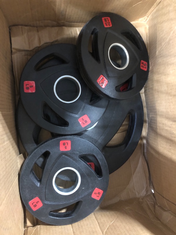 Photo 1 of **few wights only**Fitvids Olympic Cast Iron 2-Inch Weight Plates Including 5FT Olympic Barbell Bar & Safely Locks, 100 Pounds Set (85 Lbs Plates + 15 Lbs Barbell Bar), Multiple Packages