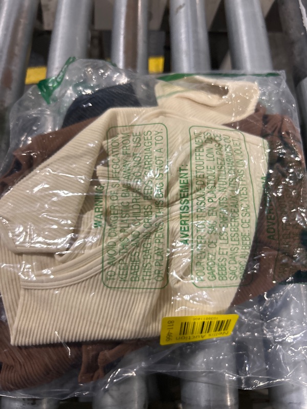 Photo 1 of ** UNKNOWN SIZE***OQQ Women's 3 Piece Bodysuits Sexy Ribbed Strappy Square Neck Sleeveless Tummy Control Tank Tops Bodysuits Black Coffee Beige