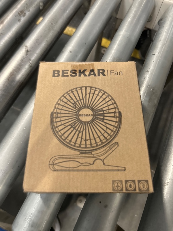 Photo 1 of BESKAR USB Clip on Fan, Portable Small Fan with Cord Powered, 3 Speeds Strong Airflow, with Sturdy Clamp, Quiet Personal Desk Fan