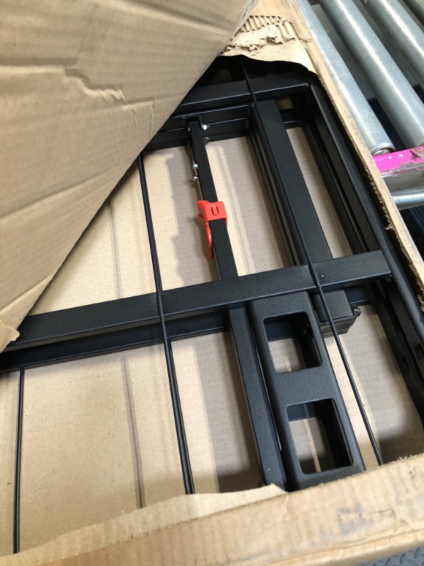 Photo 1 of Amazon Basics Bed Frame with Storage, Foldable Metal Platform, Sturdy Steel, No Box Spring Needed, 18 Inches High, Tool-Free Setup, King Size, Black