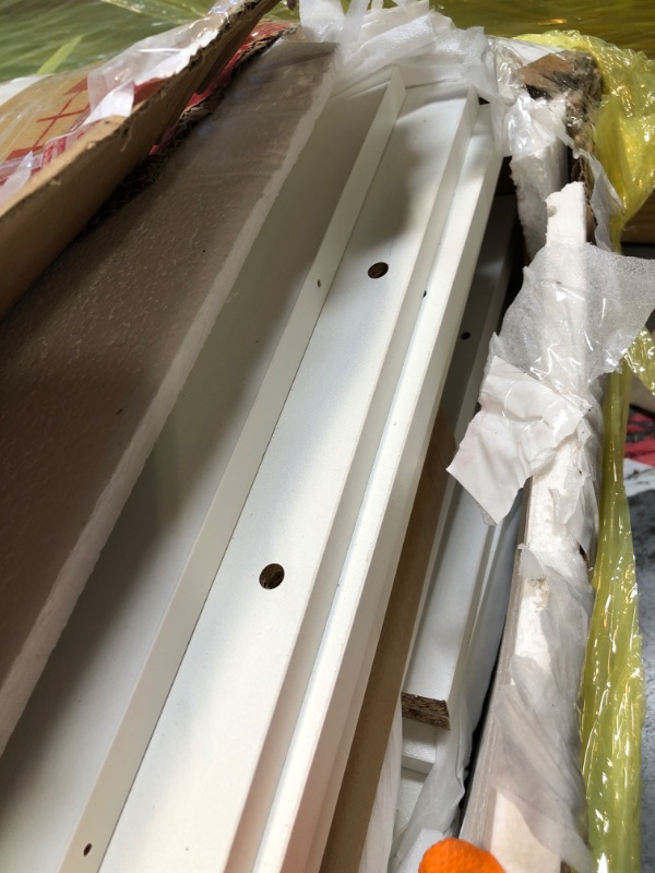 Photo 1 of ** VERY USED ** Vabches Vanity Desk with Mirror and Lights, 5 Drawers Makeup Vanity Table with Storage Chair, 44.9in Big Vanity Dresser 3 LED Lighting Modes,Power Outlet,Bedroom White