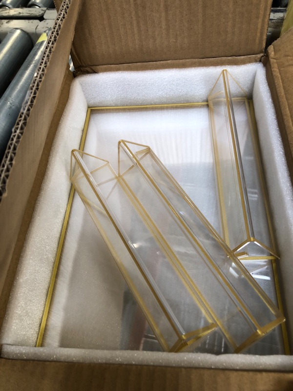 Photo 1 of ***ONLY 3****PPH-Sisy 8X10 Gold Frames Double Sided Acrylic Sign Holder Tabletop Picture Frames Vertical Display Stand for Photos Wedding School Home,Set of 3