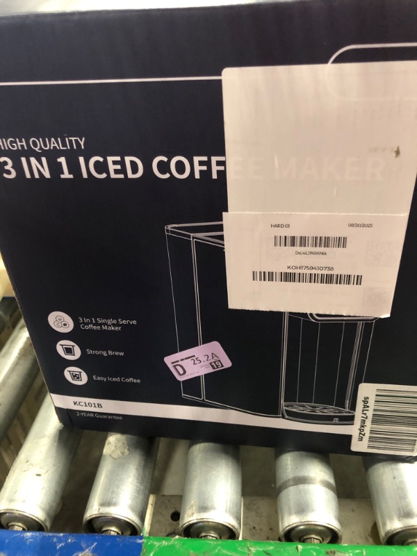 Photo 1 of **Very Used**KIDISLE Hot & Iced Coffee Maker with Bold Setting, Single Serve Coffee Maker for K Cup and Grounds, 6-14 Oz Brew Sizes, 50 Oz Removable Water Tank, One Cup Coffee Machine with Reusable Filter, Grey