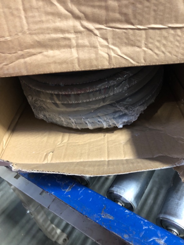 Photo 1 of Heliwoo Pressure Washer Hose 100ft 4200PSI with 3/8 Quick Connect, 1/4 Commercial Grade Steel Wire Braided Kink Resistant Power Washer Extension Hose, Flexible Replacement Hose Adapter Set