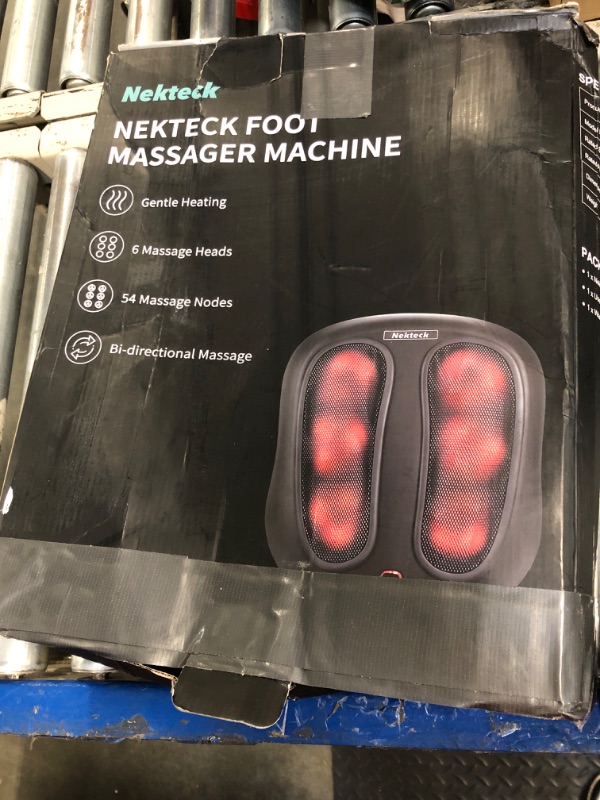 Photo 1 of **used**Nekteck Foot Massager with Heat, Shiatsu Heated Electric Kneading Foot Massager Machine for Neuropathy, Plantar Fasciitis, Feet Massage for Pain Relief, Circulation, Gifts for Man Woman Her Birthday