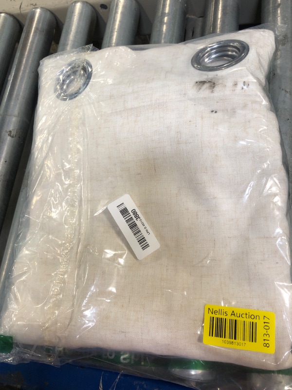 Photo 1 of **stained**NICETOWN Natural Linen Curtains 84 inch Long 2 Panels Set, Grommet Top Thick Linen Burlap Semi Sheer Vertical Drapes Privacy Assured with Light Filtering for Bedroom/Living Room, W55 x L84