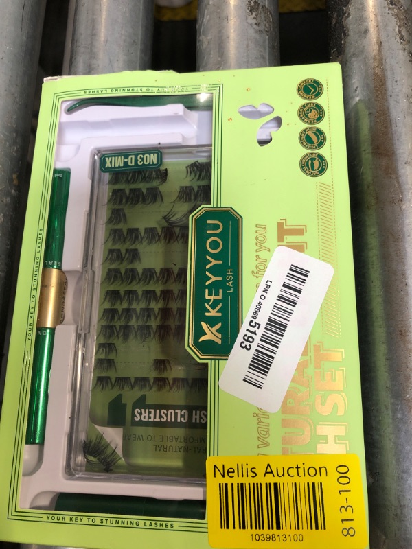 Photo 1 of **missing some**KEYYOU Natural Lash Clusters Kit 144Pcs DIY Lash Extension Kit Wispy Eyelash Extensions Kit D Curl 8-18MIX with Bond and Seal and tweezers with Thin Lash Band(KIT-N03-D-8-18MIX)