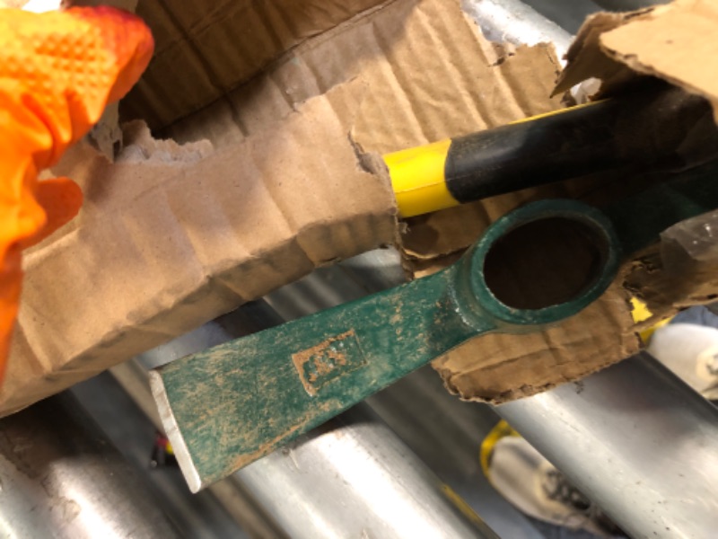 Photo 1 of ** VERY USED / DIRTY ** ZUZUAN Forged Adze Pick, Weeding Mattock Hoe, Pick Axe 15-Inch, One Piece Intact Drop Forged, Plastic Coated Fiberglass Handle, 1.4LB