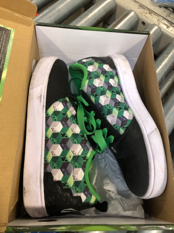 Photo 1 of ** DIRTY / VERY USED** Heelys Minecraft Pro 20 (Little Big Kid/Adult) Wheeled Heel Shoe, Black/Green/White, 6 US Unisex