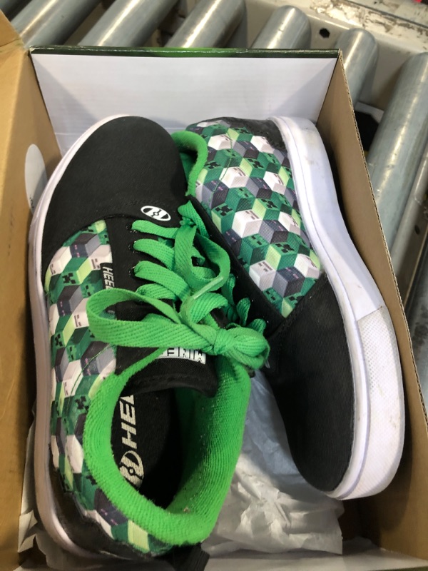 Photo 1 of ** DIRTY / VERY USED** Heelys Minecraft Pro 20 (Little Big Kid/Adult) Wheeled Heel Shoe, Black/Green/White, 6 US Unisex