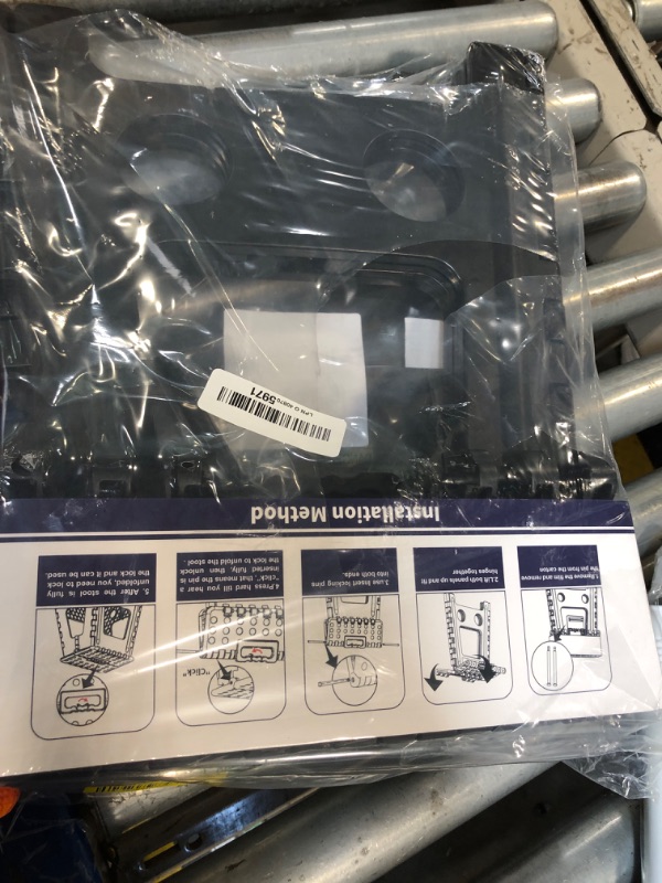 Photo 1 of Delxo 16 Inch Folding Step Stool,Foldable Stool for Adults with Safety Lock,Portable Collapsible Plastic Stepstool,Non Slip Folding Stools for Kitchen Bathroom Bedroom Up to 400LBS,(Black 1PC)