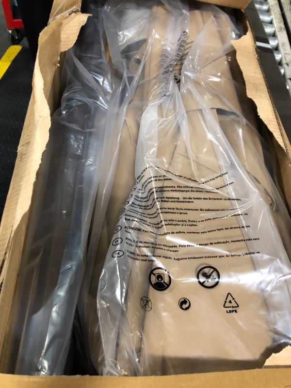 Photo 1 of ** SIMILAR ** PHI VILLA 9’ x 12’ Cantilever Patio Umbrella with Base, Outdoor Rectangular Heavy Duty Large Umbrella with Hydraulic Lift and 360° Rotation, Beige